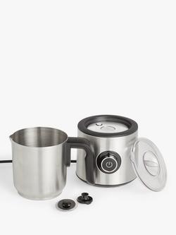 John Lewis Milk Frother, Black/Silver - view 2, Black/Silver