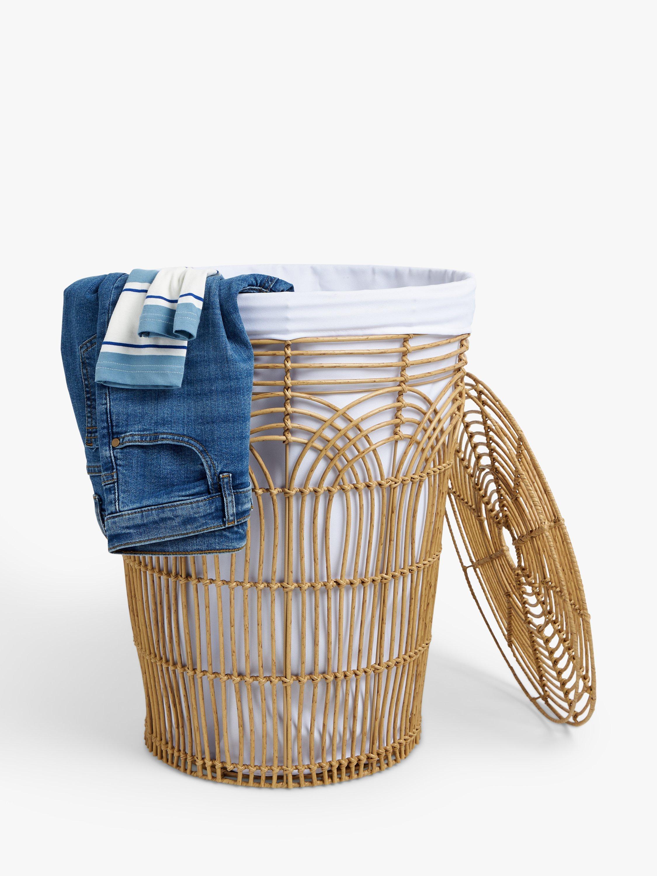 Tall Wicker Laundry Hamper Bathroom Basket with Lid Cane and Reed Woven buying Basket for Laundry Home Deco