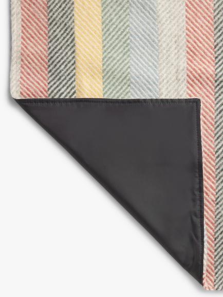 Tweedmill Striped Waterproof Backed Wool Picnic Rug, 145 x 145cm, Multi - view 2, Multi