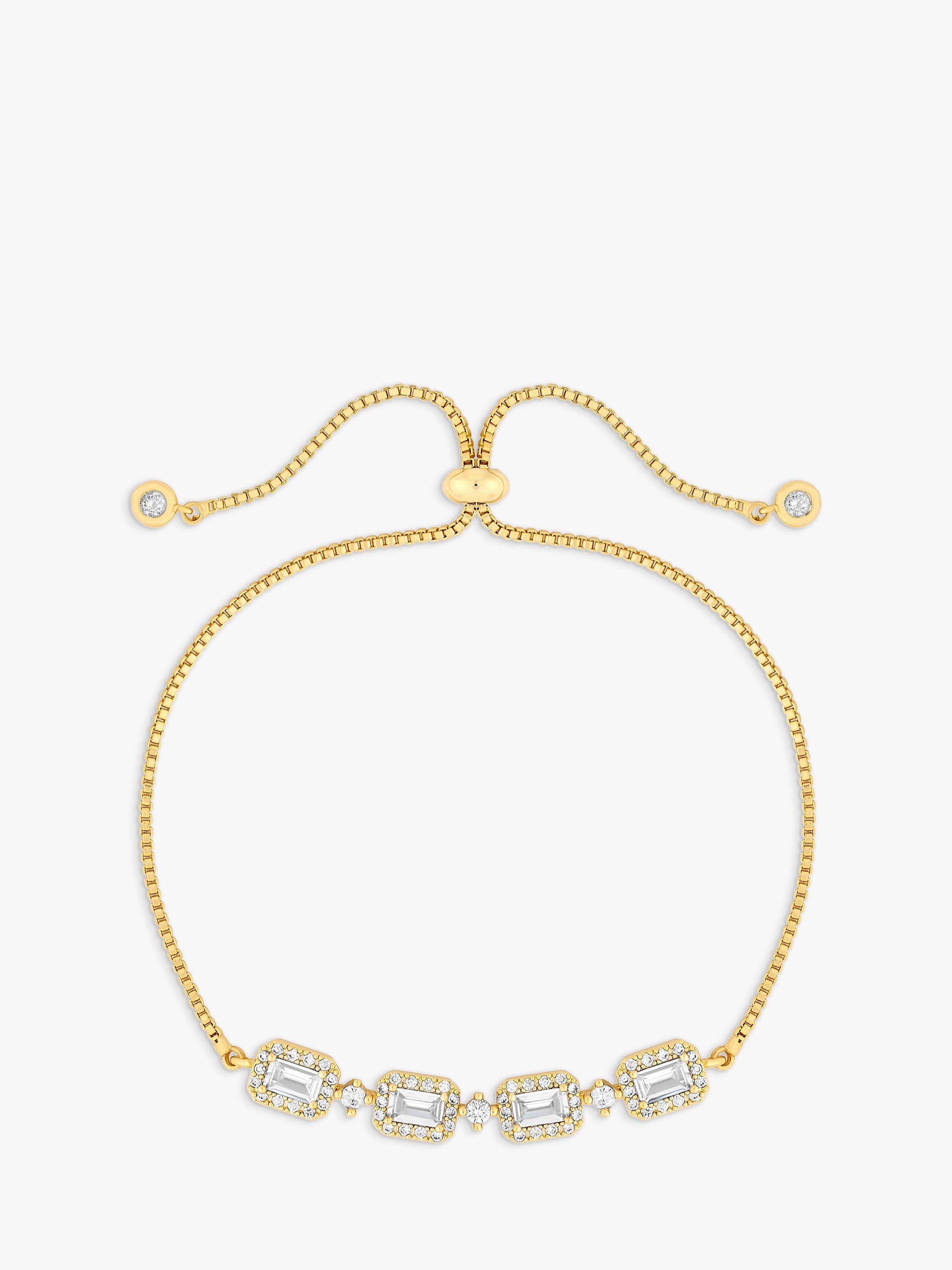 Jon Richard Baguette Cubic Zirconia Toggle Bracelet, Gold