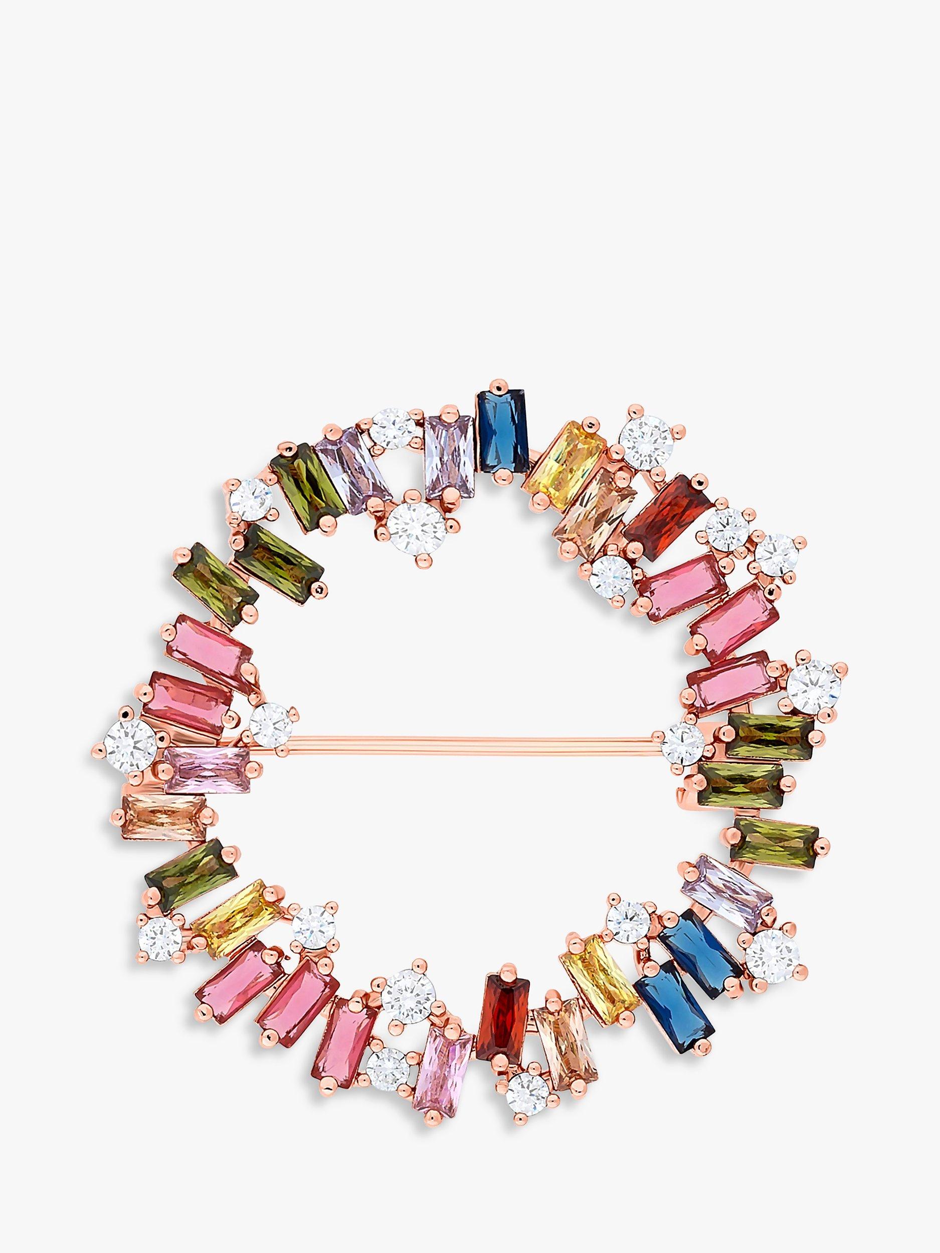 Product image 1 of 2, which shows Jon Richard Cubic Zirconia Scattered Stone Brooch, Multi