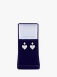 Jon Richard Rhodium Plated Cubic Zirconia Heart Drop Earrings, Silver