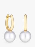 Jon Richard Pearl Drop Hoop Earrings, Gold