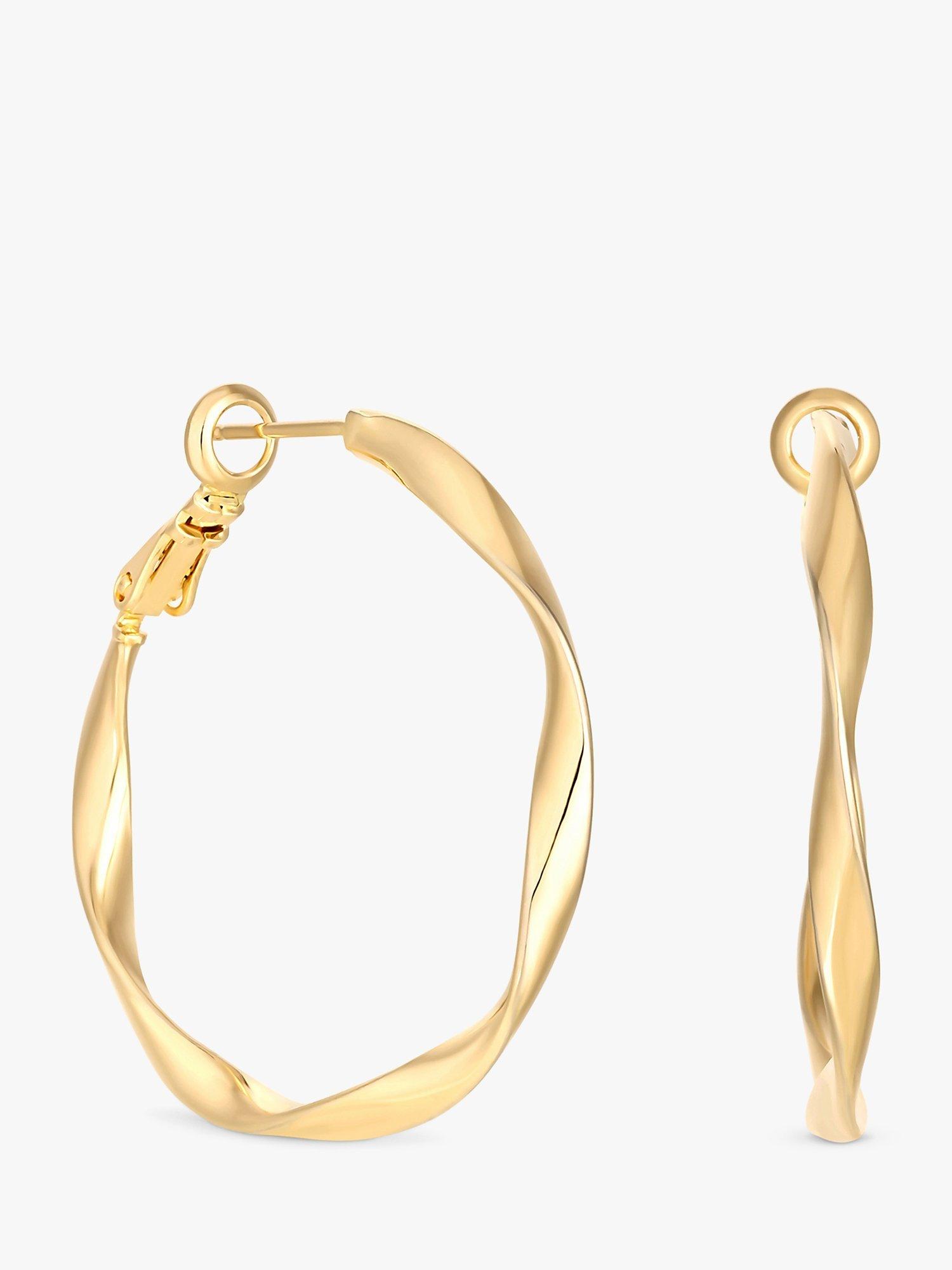 Jon Richard Large Twist Hoop Earrings, Gold