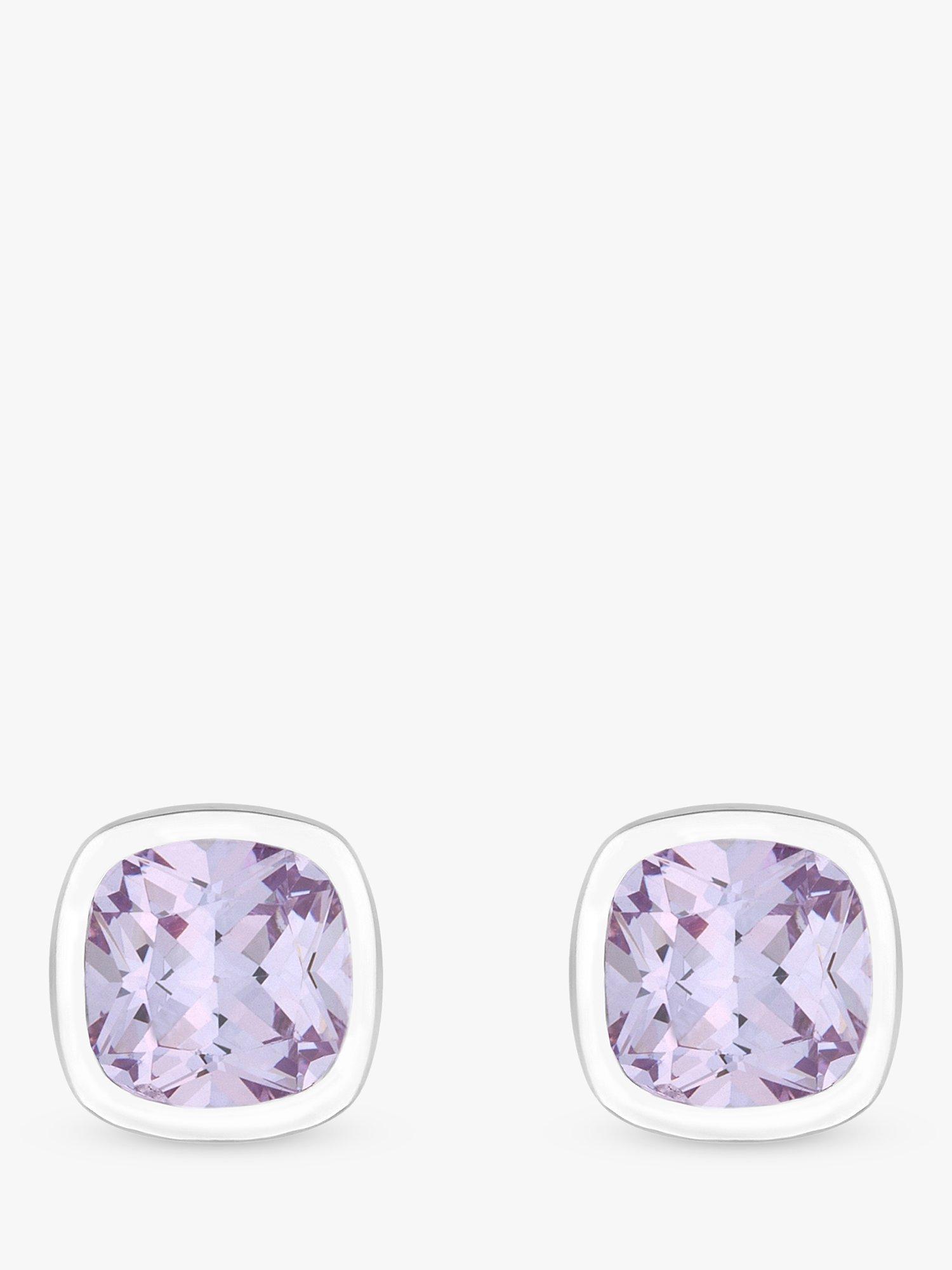 Simply Silver Besel Set Cubic Zirconia Stud Earrings