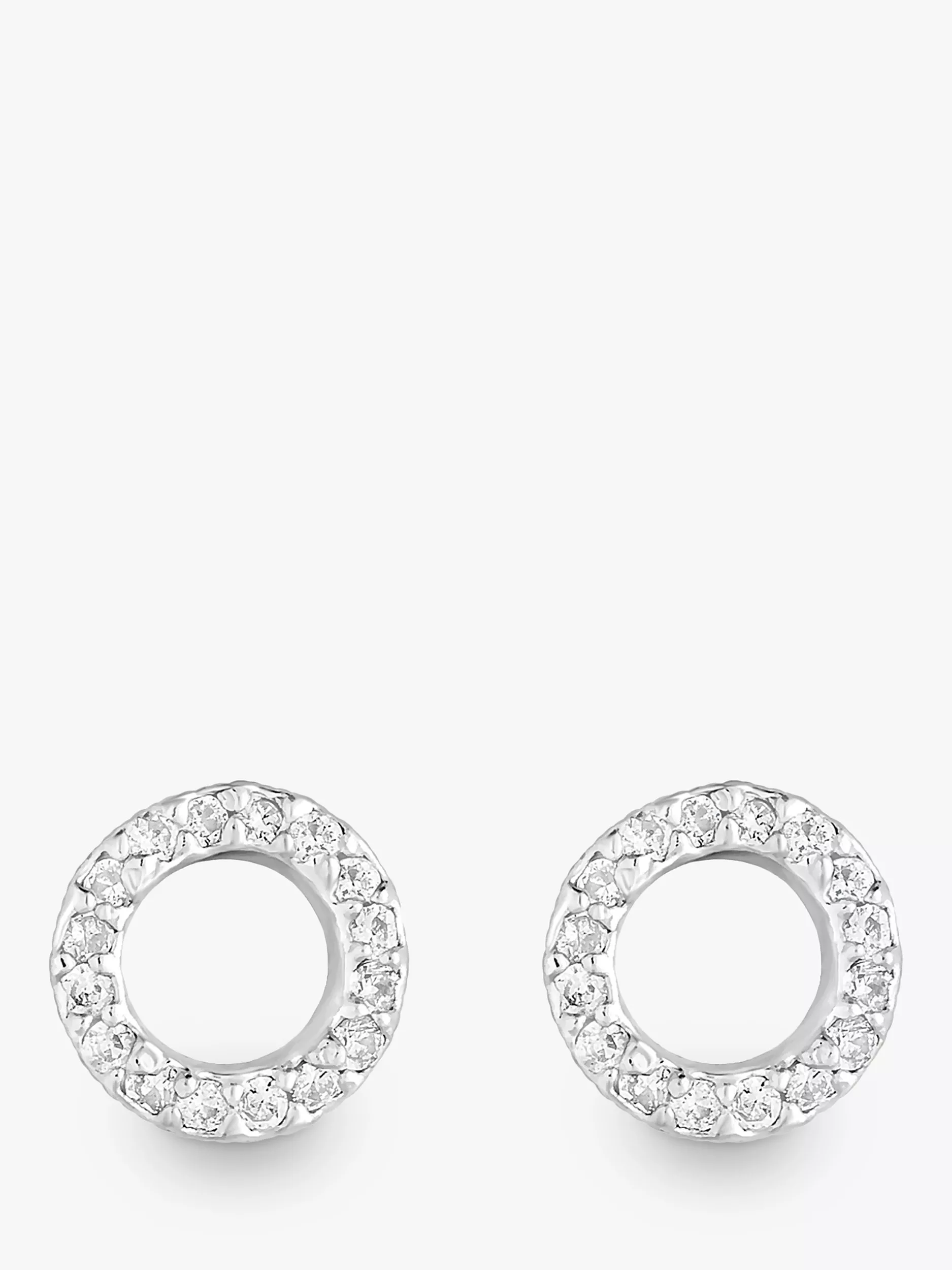 Pure Luxe 925 Sterling Silver Cubic Zirconia Stud Earrings – 8mm Round, Unisex