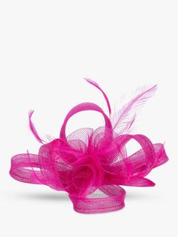 Jon Richard Small Hair Clip Fascinator, Fuchsia