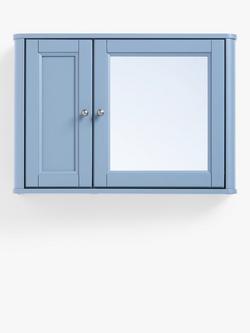 John Lewis Portsman Double Mirrored Bathroom Cabinet, Blue