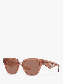 Dolce & Gabbana DG4437 Women's Butterfly Sunglasses, Fleur Caramel, Fleur Caramel