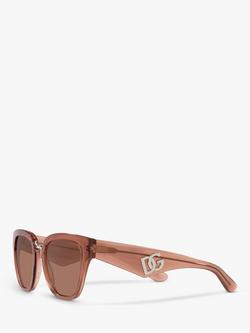 Dolce & Gabbana DG4437 Women's Butterfly Sunglasses, Fleur Caramel - view 2, Fleur Caramel