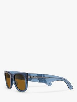 Ray-Ban RB0840S Unisex Mega Wayfarer Sunglasses, Transparent Blue - view 2, Transparent Blue