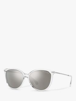 Michael Kors MK2184U Women's Dupont Cat's Eye Sunglasses, Clear/Silver, Clear/Silver