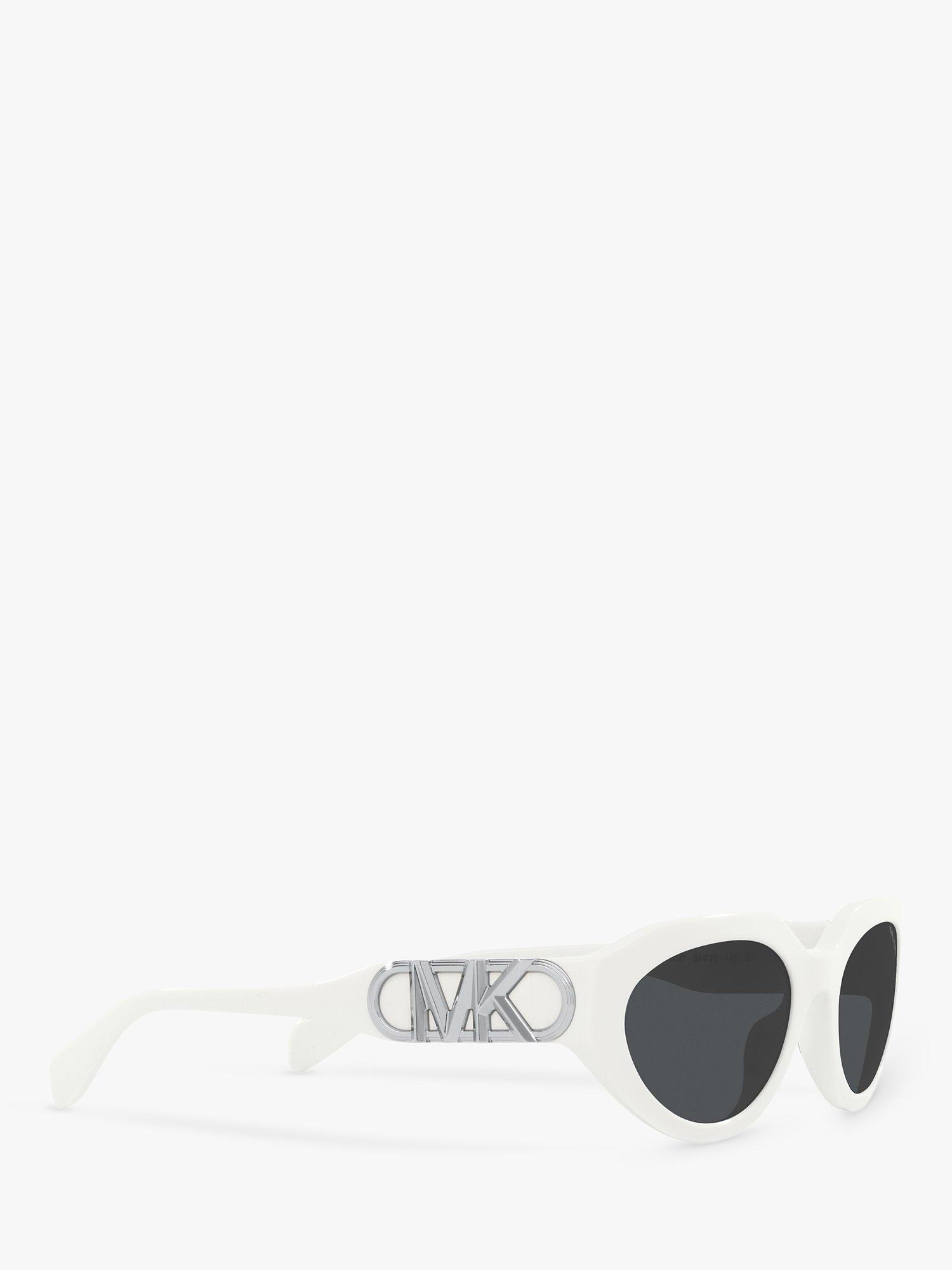 Product image 11 of 11, which shows Michael Kors MK2192 Women's Empire Oval Sunglasses, Optic White