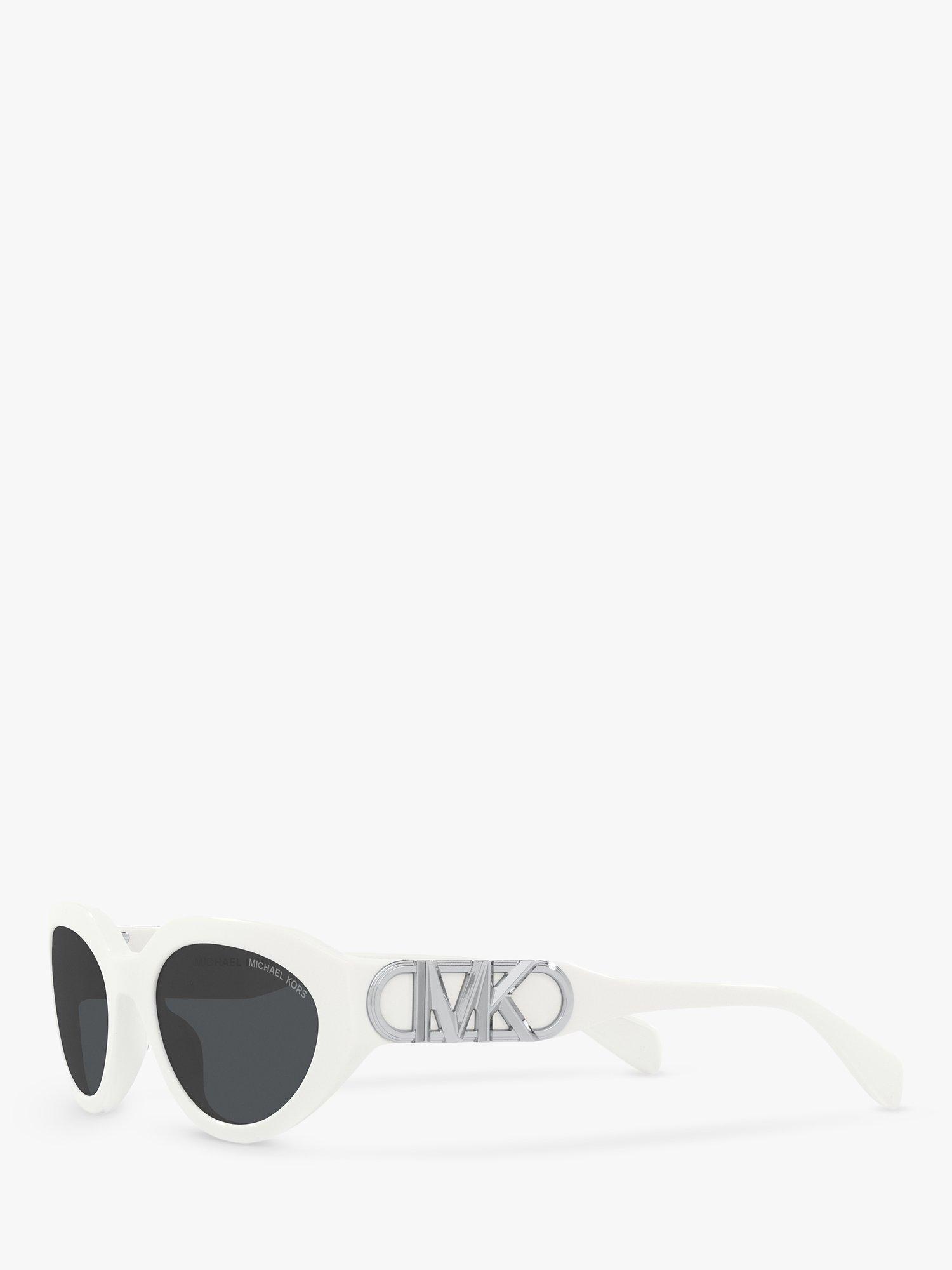 Product image 2 of 11, which shows Michael Kors MK2192 Women's Empire Oval Sunglasses, Optic White