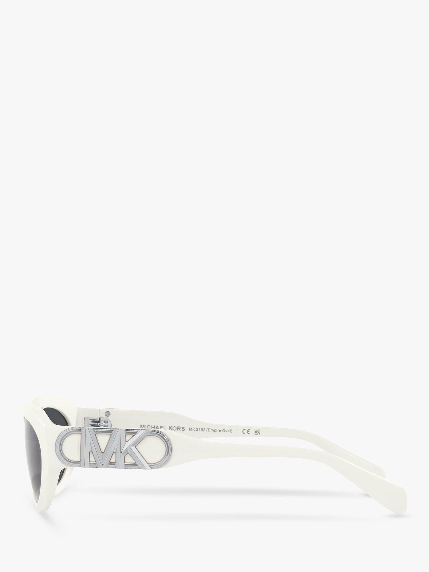 Product image 4 of 11, which shows Michael Kors MK2192 Women's Empire Oval Sunglasses, Optic White
