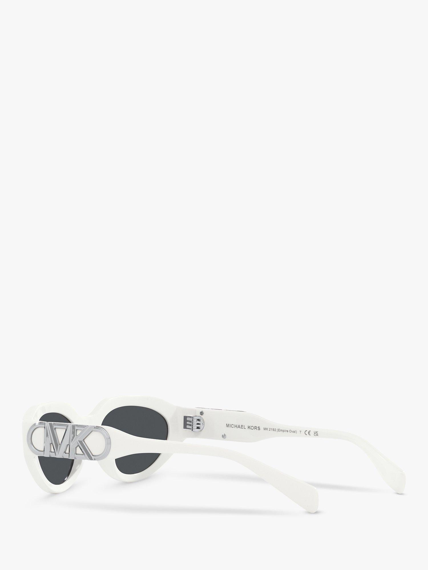 Product image 5 of 11, which shows Michael Kors MK2192 Women's Empire Oval Sunglasses, Optic White