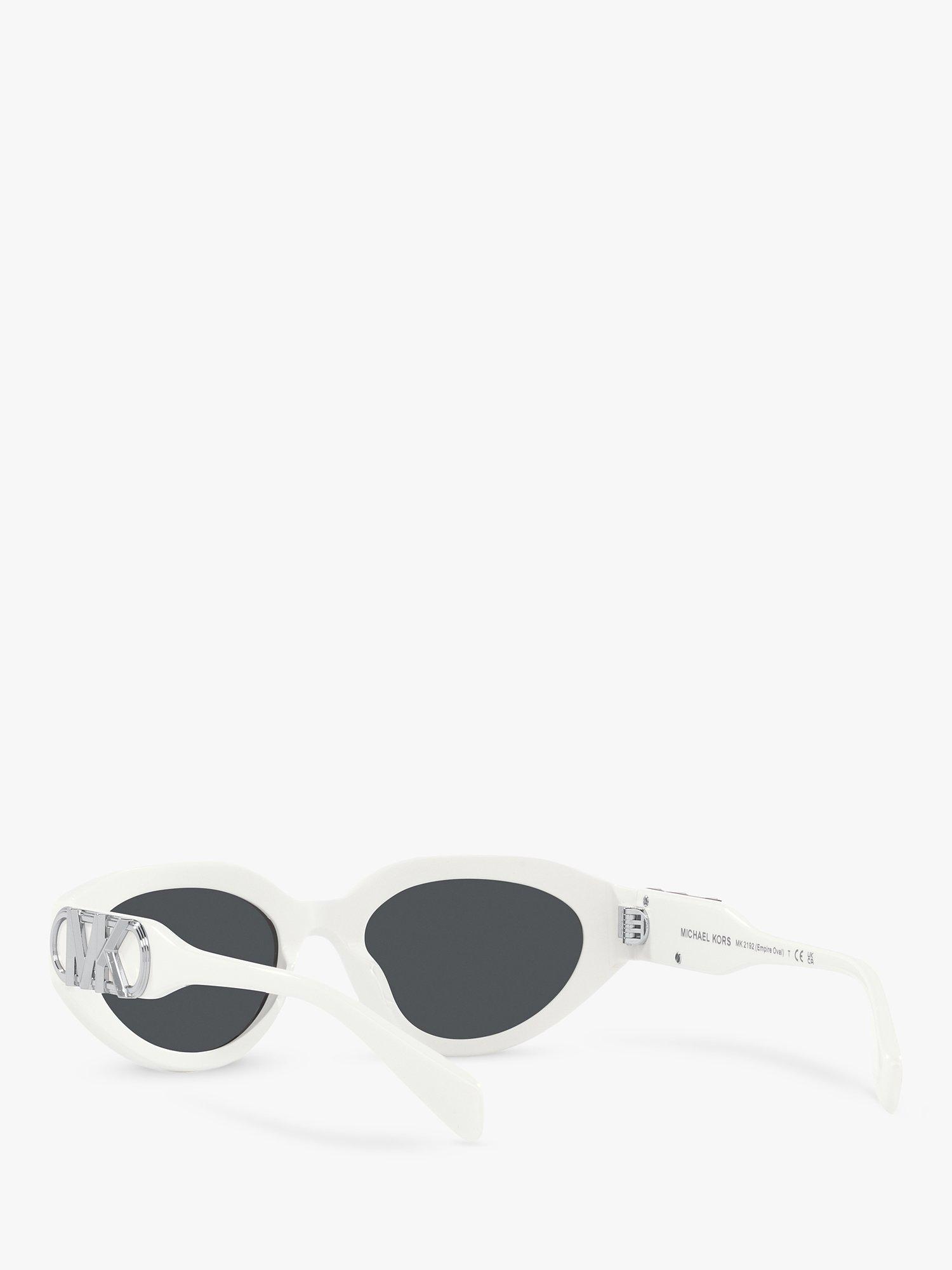 Product image 6 of 11, which shows Michael Kors MK2192 Women's Empire Oval Sunglasses, Optic White