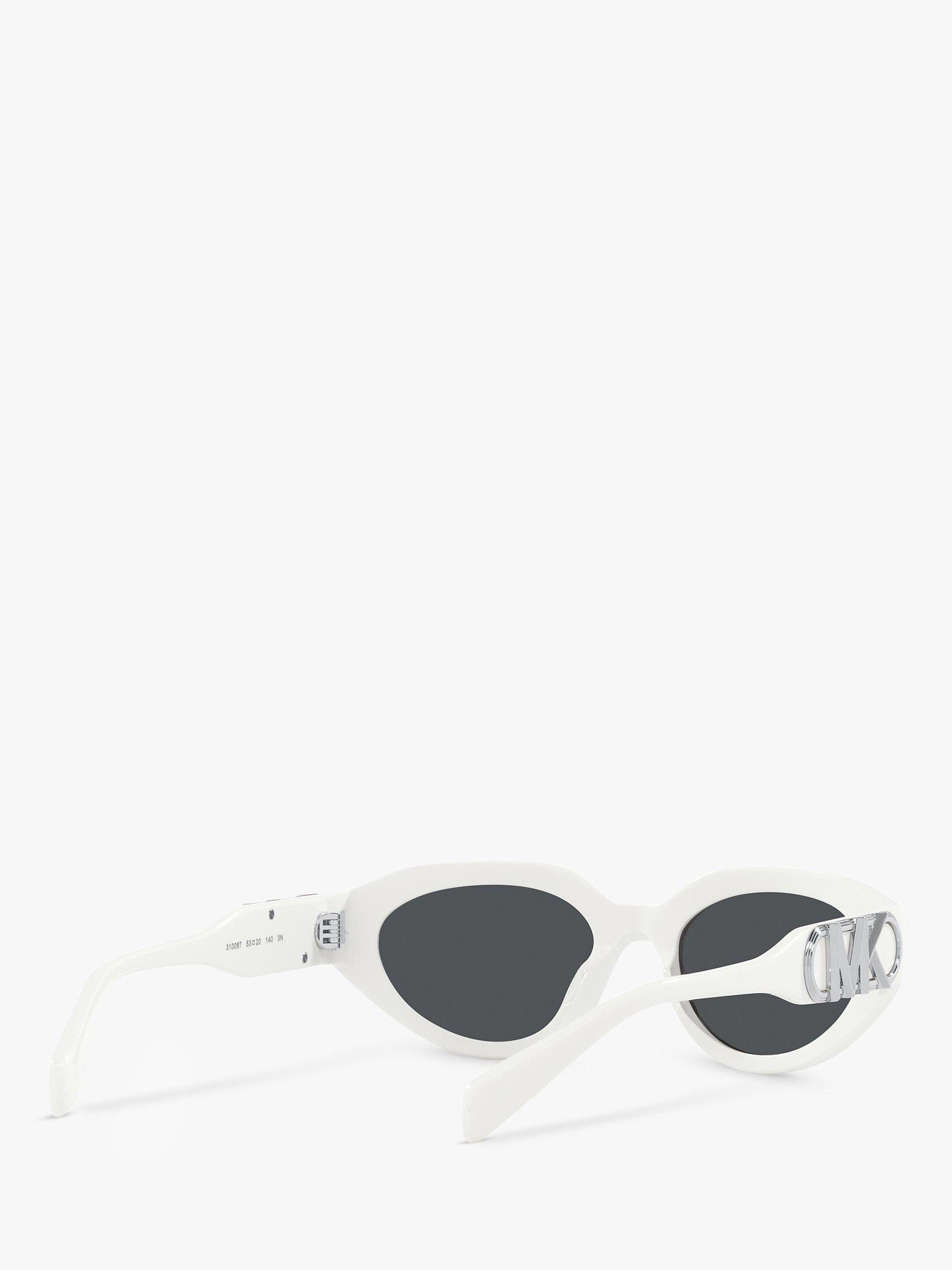 Product image 8 of 11, which shows Michael Kors MK2192 Women's Empire Oval Sunglasses, Optic White