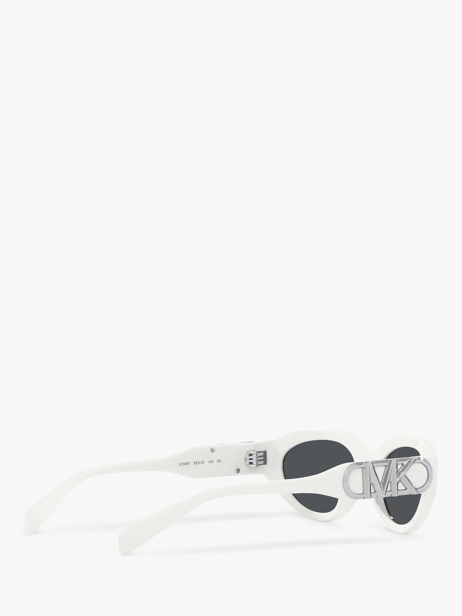 Product image 9 of 11, which shows Michael Kors MK2192 Women's Empire Oval Sunglasses, Optic White
