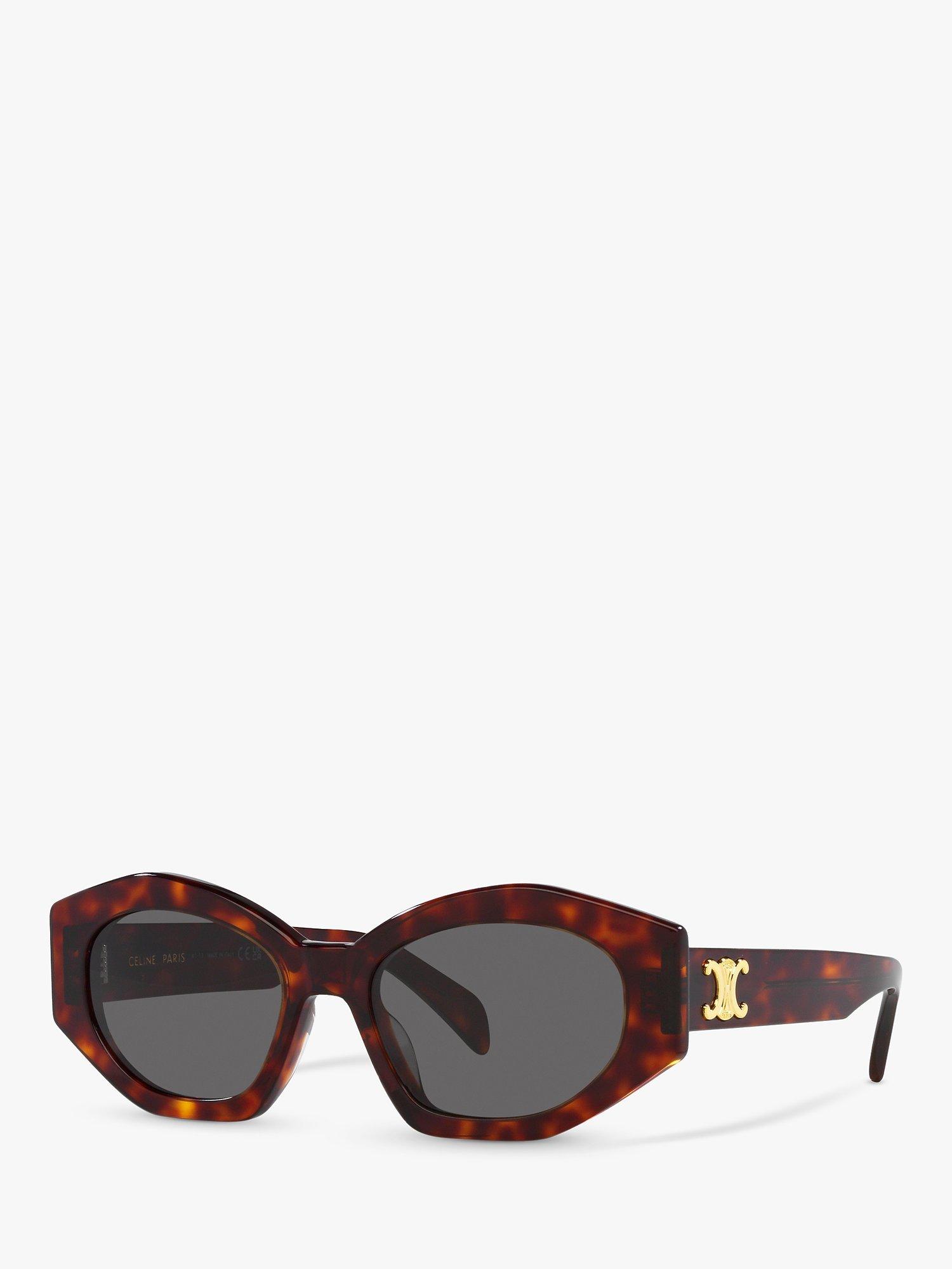 Product image 1 of 4, which shows Celine CL000380 Women's Oval Sunglasses, Tortoise Yellow