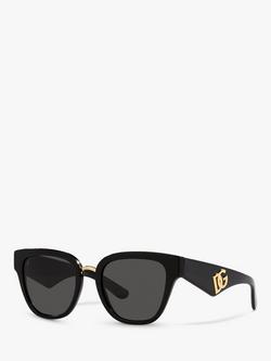 Dolce & Gabbana DG4437 Women's Butterfly Sunglasses, Black, Black