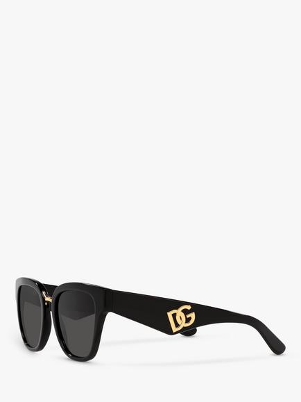 Dolce & Gabbana DG4437 Women's Butterfly Sunglasses, Black - view 2, Black