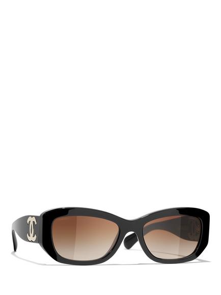 CHANEL Pillow Sunglasses CH5493, Black/Brown Gradient, Black/Brown Gradient