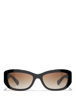 CHANEL Pillow Sunglasses CH5493, Black/Brown Gradient - view 2, Black/Brown Gradient
