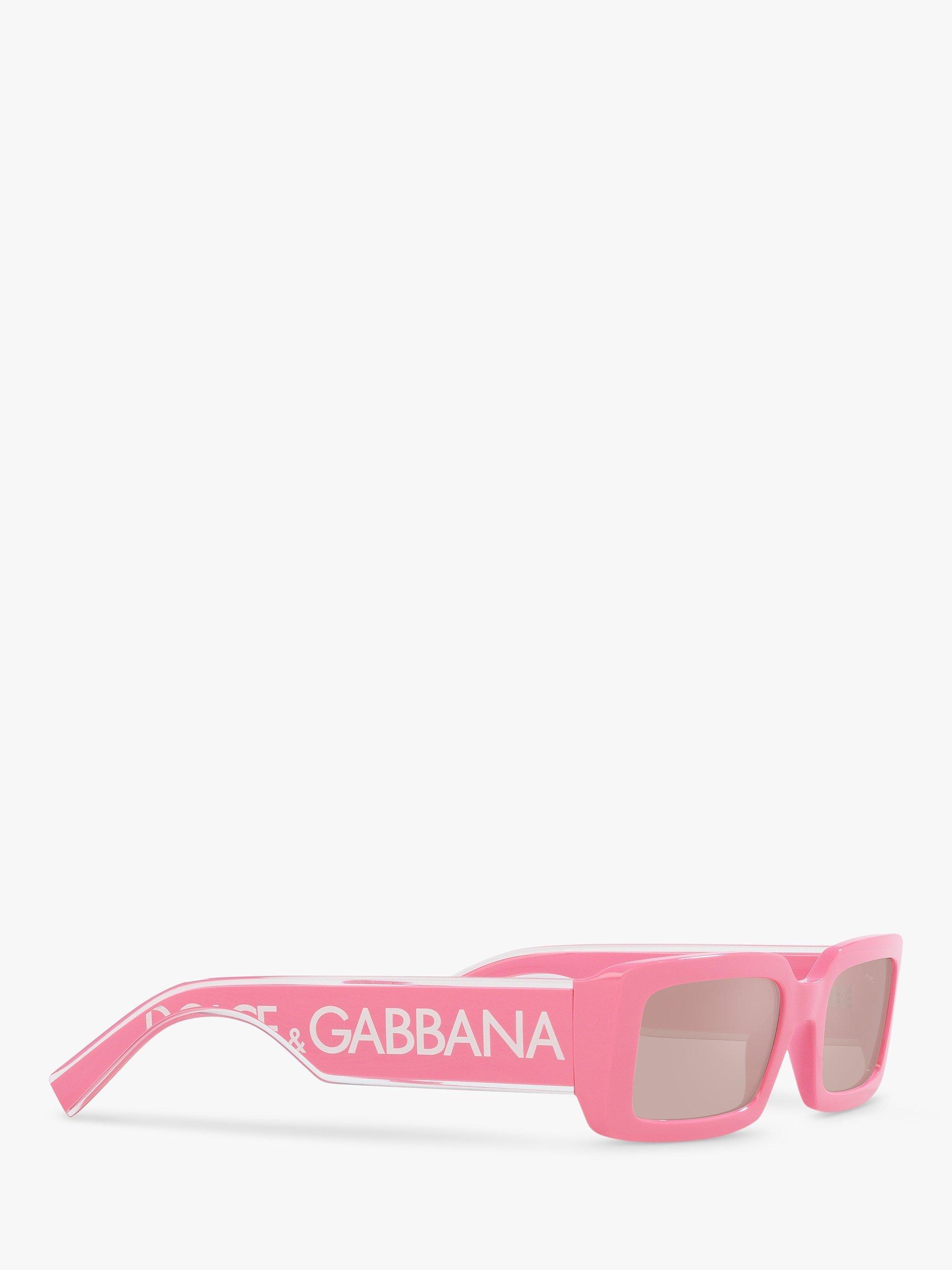 Product image 11 of 11, which shows Dolce & Gabbana DG6187 Women's Rectangular Sunglasses, Crystal/Pink