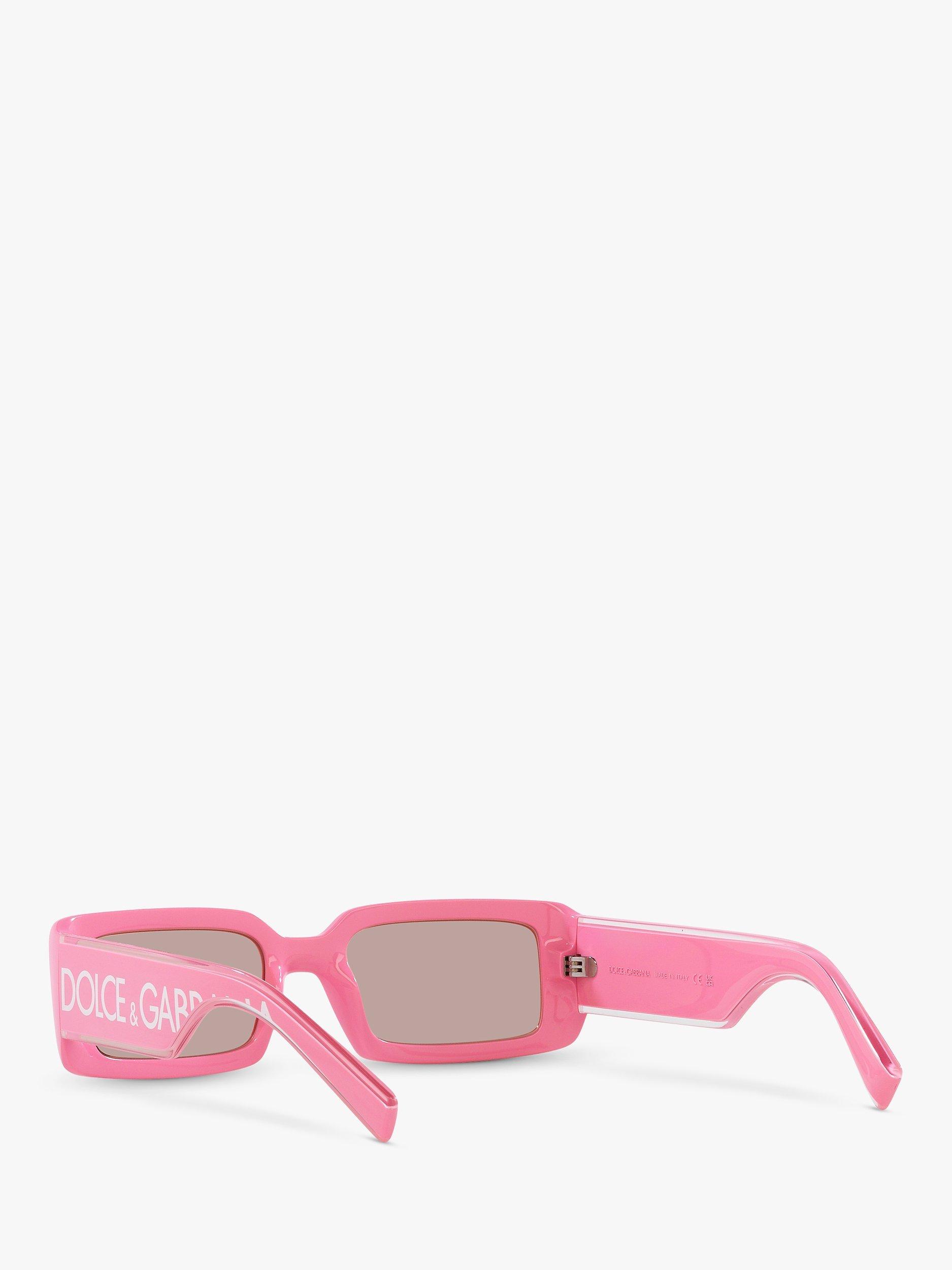 Product image 6 of 11, which shows Dolce & Gabbana DG6187 Women's Rectangular Sunglasses, Crystal/Pink