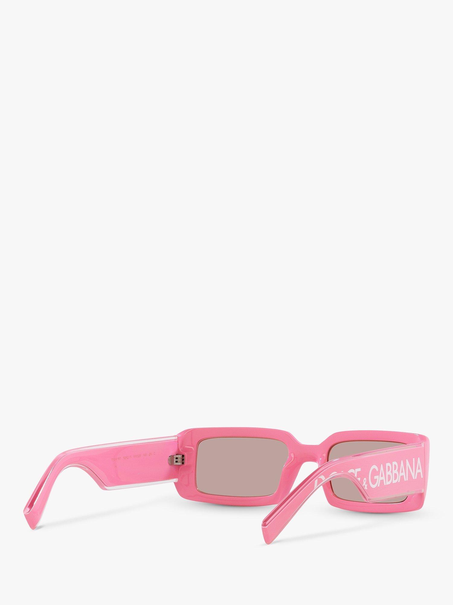 Product image 8 of 11, which shows Dolce & Gabbana DG6187 Women's Rectangular Sunglasses, Crystal/Pink