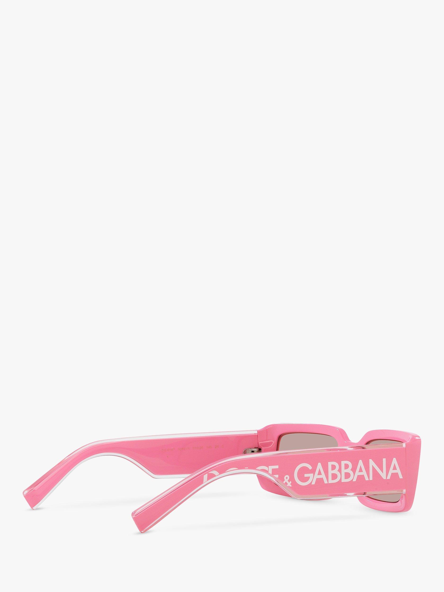 Product image 9 of 11, which shows Dolce & Gabbana DG6187 Women's Rectangular Sunglasses, Crystal/Pink