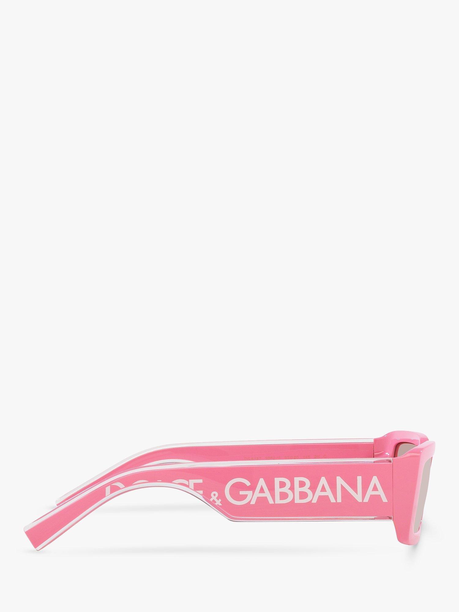Product image 10 of 11, which shows Dolce & Gabbana DG6187 Women's Rectangular Sunglasses, Crystal/Pink