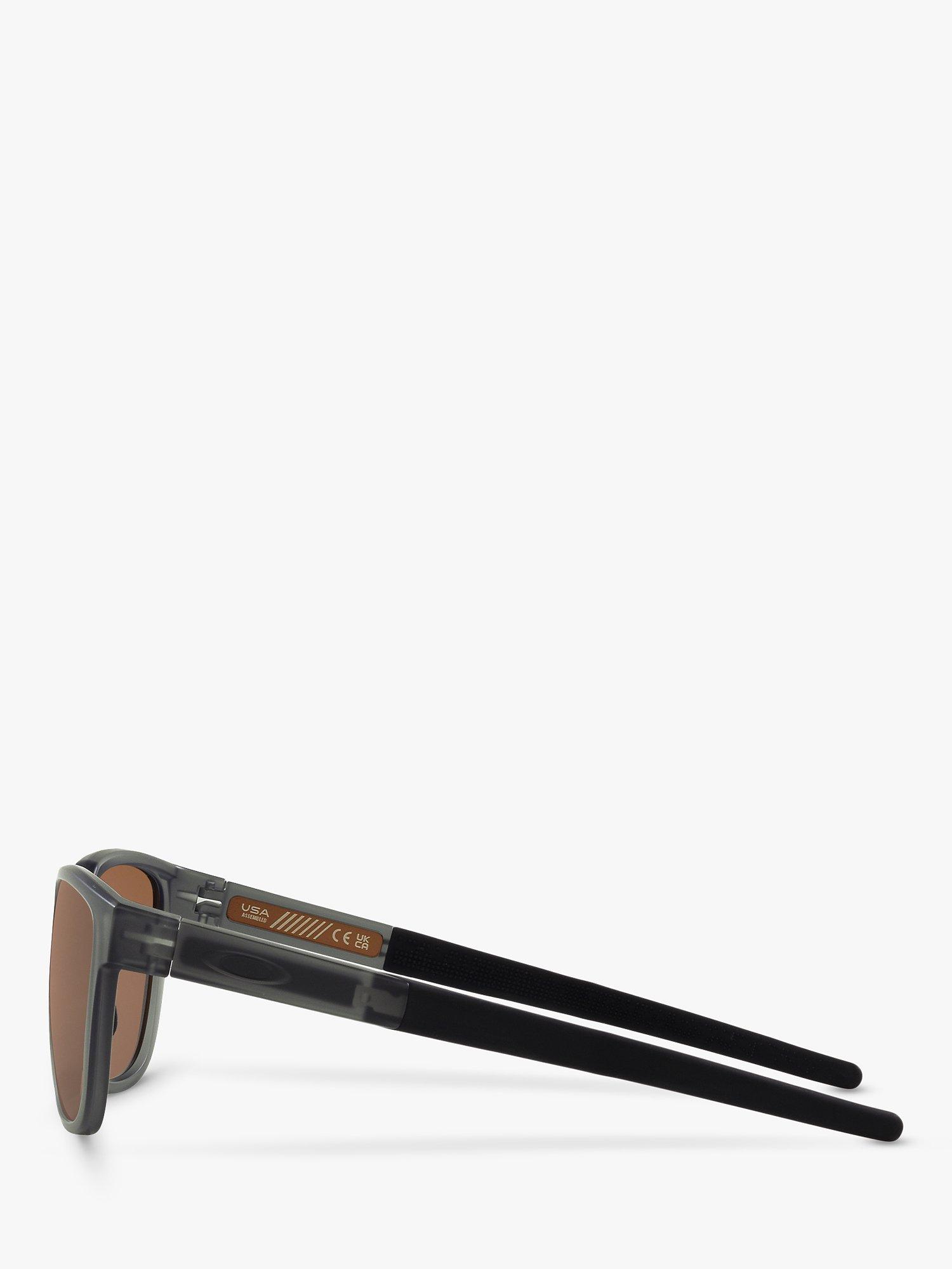 Product image 4 of 11, which shows Oakley OO925 Men's Rectangular Sunglasses, Grey Smoke/Brown