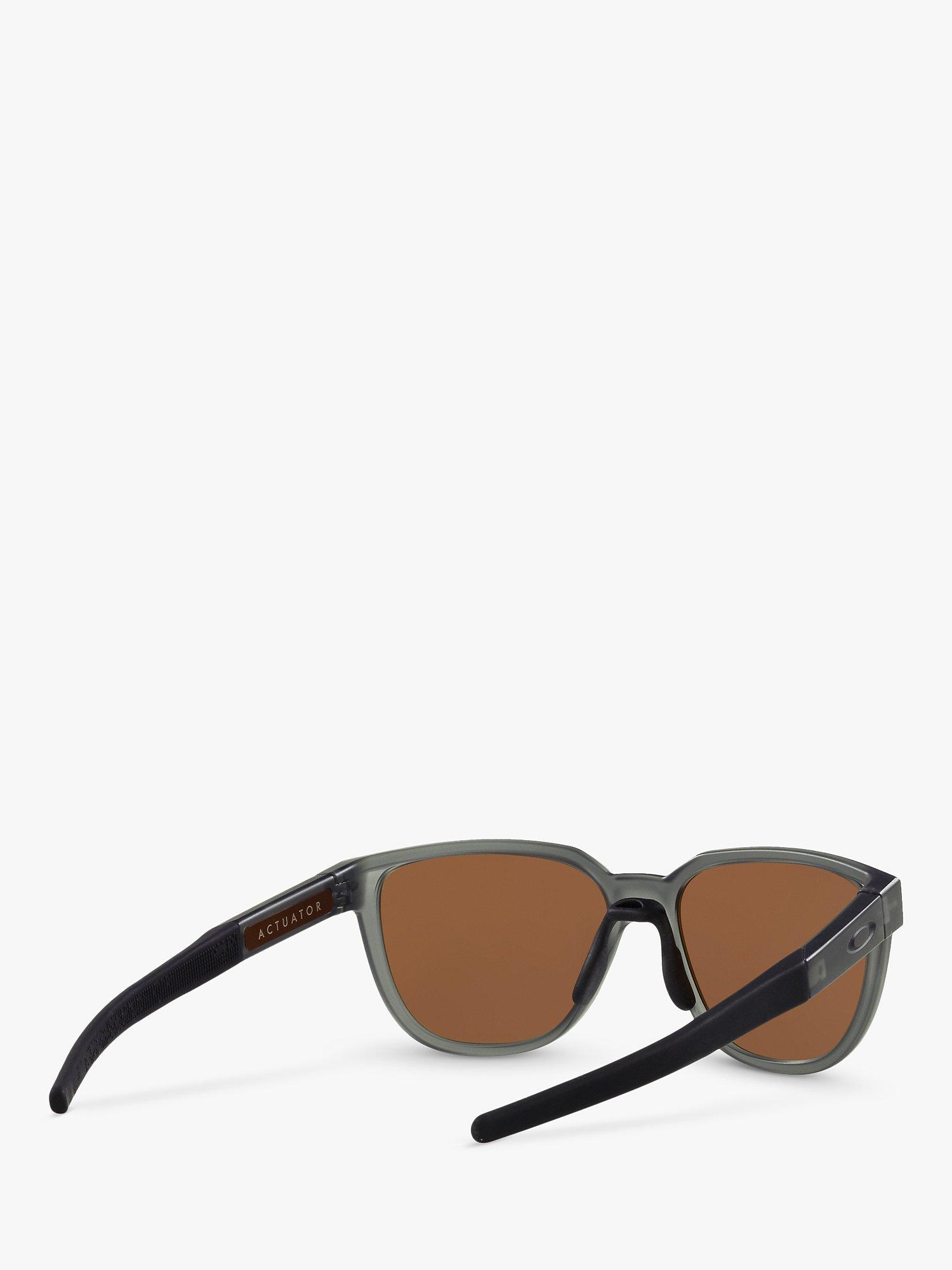 Product image 8 of 11, which shows Oakley OO925 Men's Rectangular Sunglasses, Grey Smoke/Brown