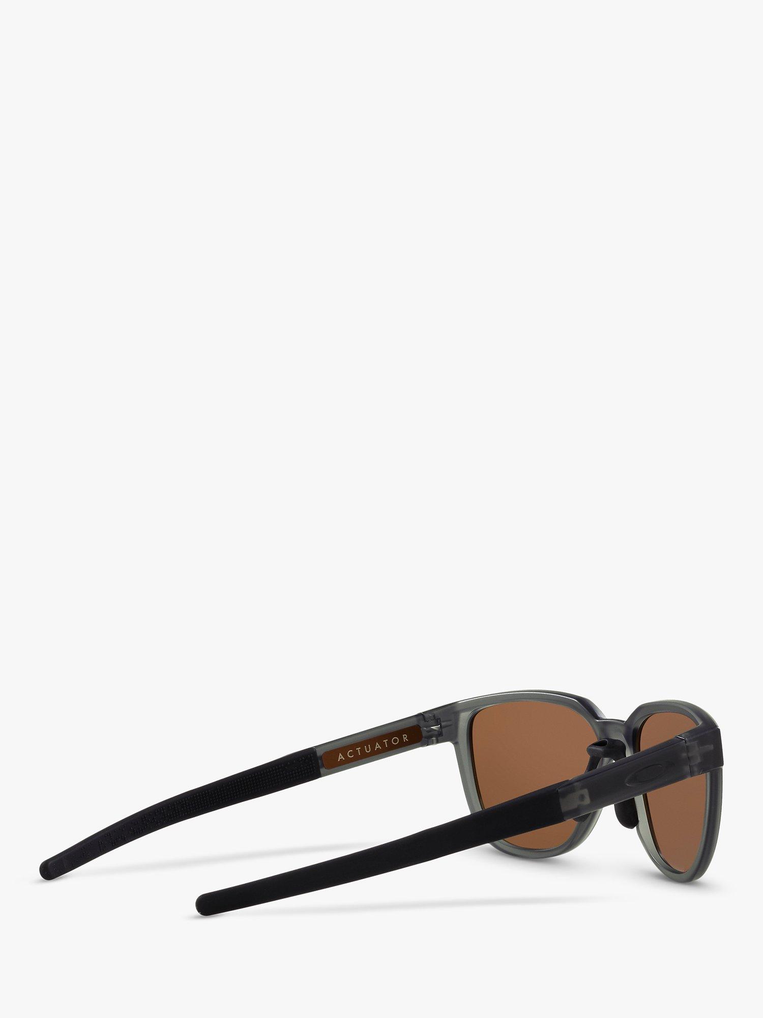 Product image 9 of 11, which shows Oakley OO925 Men's Rectangular Sunglasses, Grey Smoke/Brown