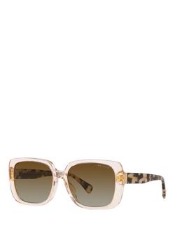 Ralph by Ralph Lauren RA5298U Women's Polarised Pillow Sunglasses, Shiny Havana Beige, Shiny Havana Beige