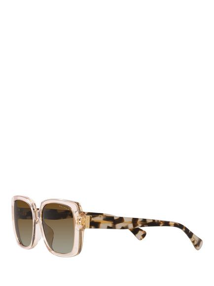 Ralph by Ralph Lauren RA5298U Women's Polarised Pillow Sunglasses, Shiny Havana Beige - view 2, Shiny Havana Beige