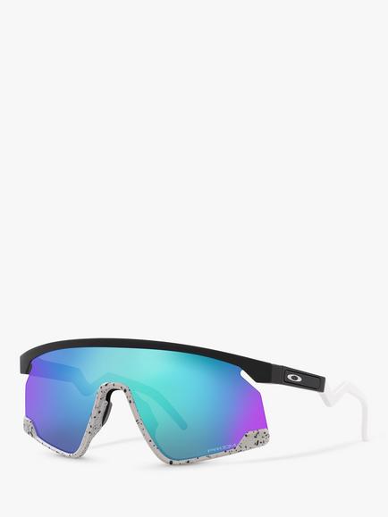 Oakley OO9280 Unisex BXTR Prizm Sunglasses, Matte Black/Sapphire, Matte Black/Sapphire