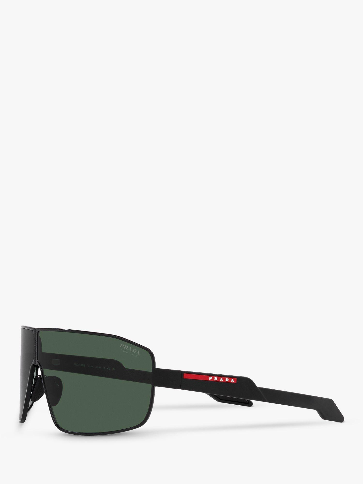 Product image 2 of 11, which shows Prada Linea Rossa PS 54YS Men's Irregular Sunglasses, Black