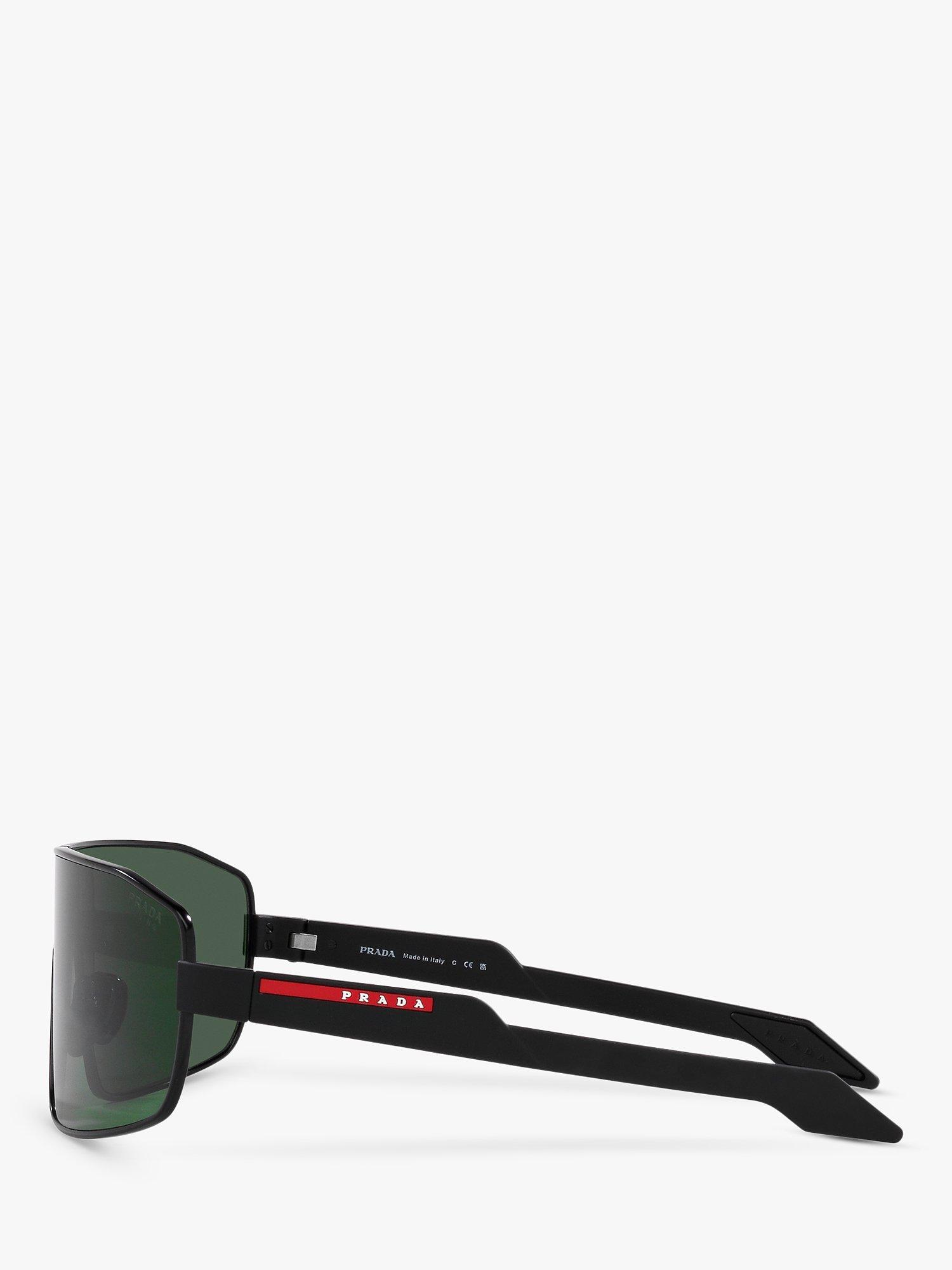 Product image 4 of 11, which shows Prada Linea Rossa PS 54YS Men's Irregular Sunglasses, Black
