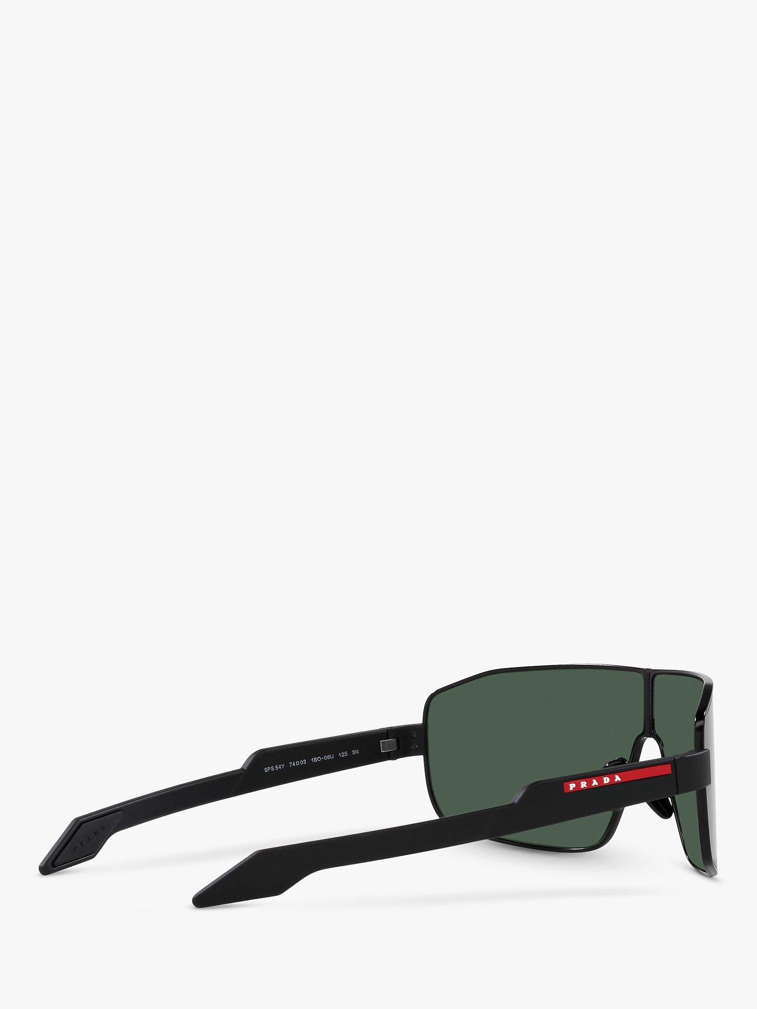 Product image 9 of 11, which shows Prada Linea Rossa PS 54YS Men's Irregular Sunglasses, Black