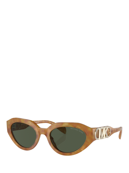 Michael Kors Women's Oval Sunglasses, Amber Tortoise, Amber Tortoise