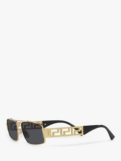 Versace VE2257 Men's Rectangular Sunglasses, Gold - view 2, Gold