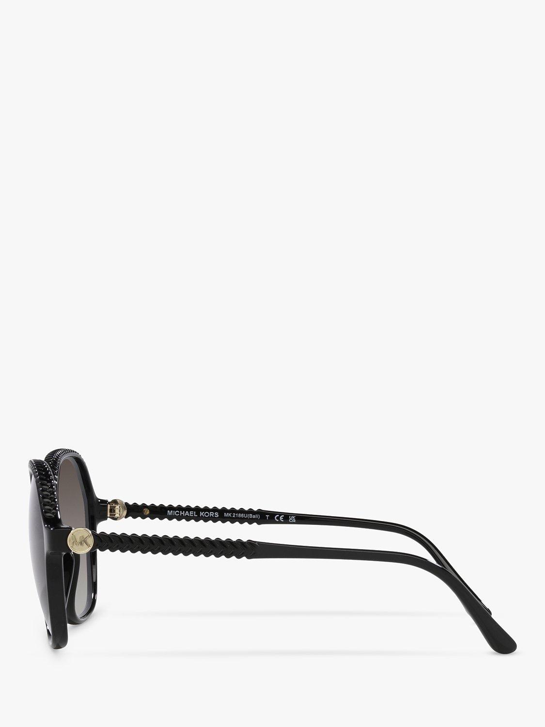 Product image 4 of 11, which shows Michael Kors MK2186U Women's Bali Round Sunglasses, Black