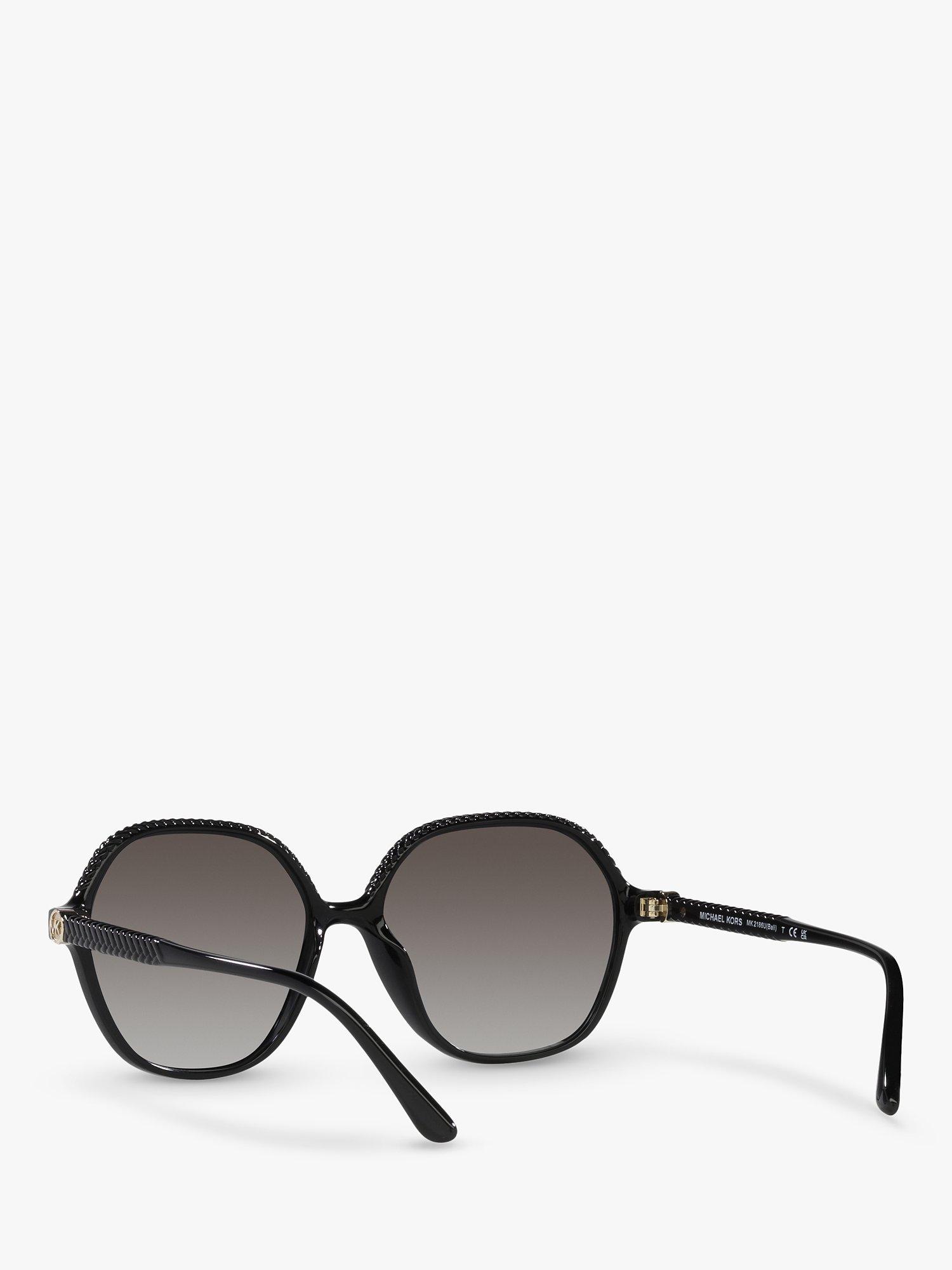 Product image 6 of 11, which shows Michael Kors MK2186U Women's Bali Round Sunglasses, Black