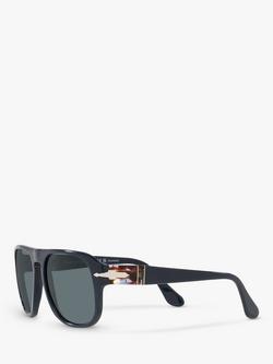 Persol PO3310S Unisex Jean Polarised Pillow Sunglasses, Blue Dust - view 2, Blue Dust