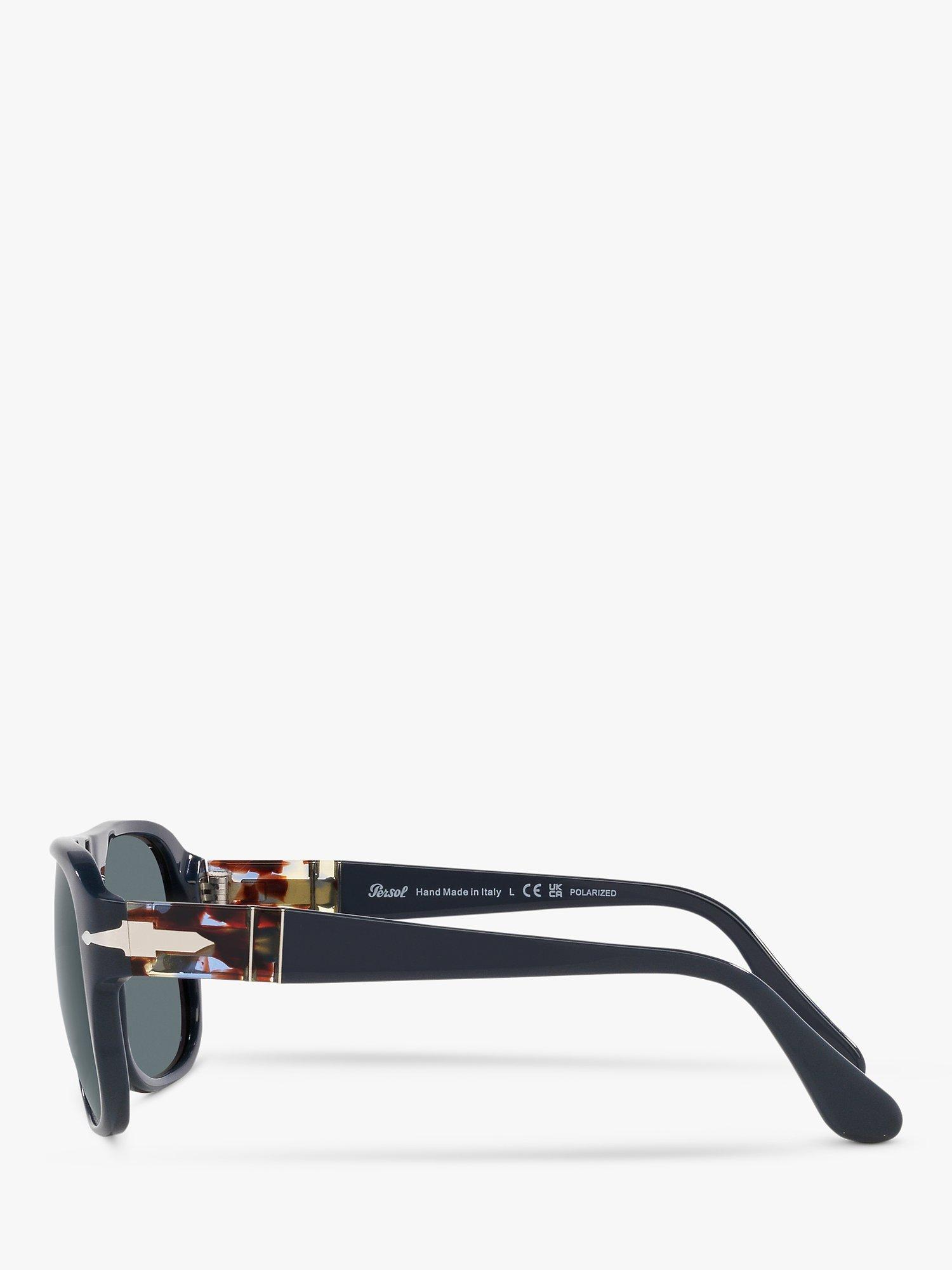 Product image 4 of 11, which shows Persol PO3310S Unisex Jean Polarised Pillow Sunglasses, Blue Dust