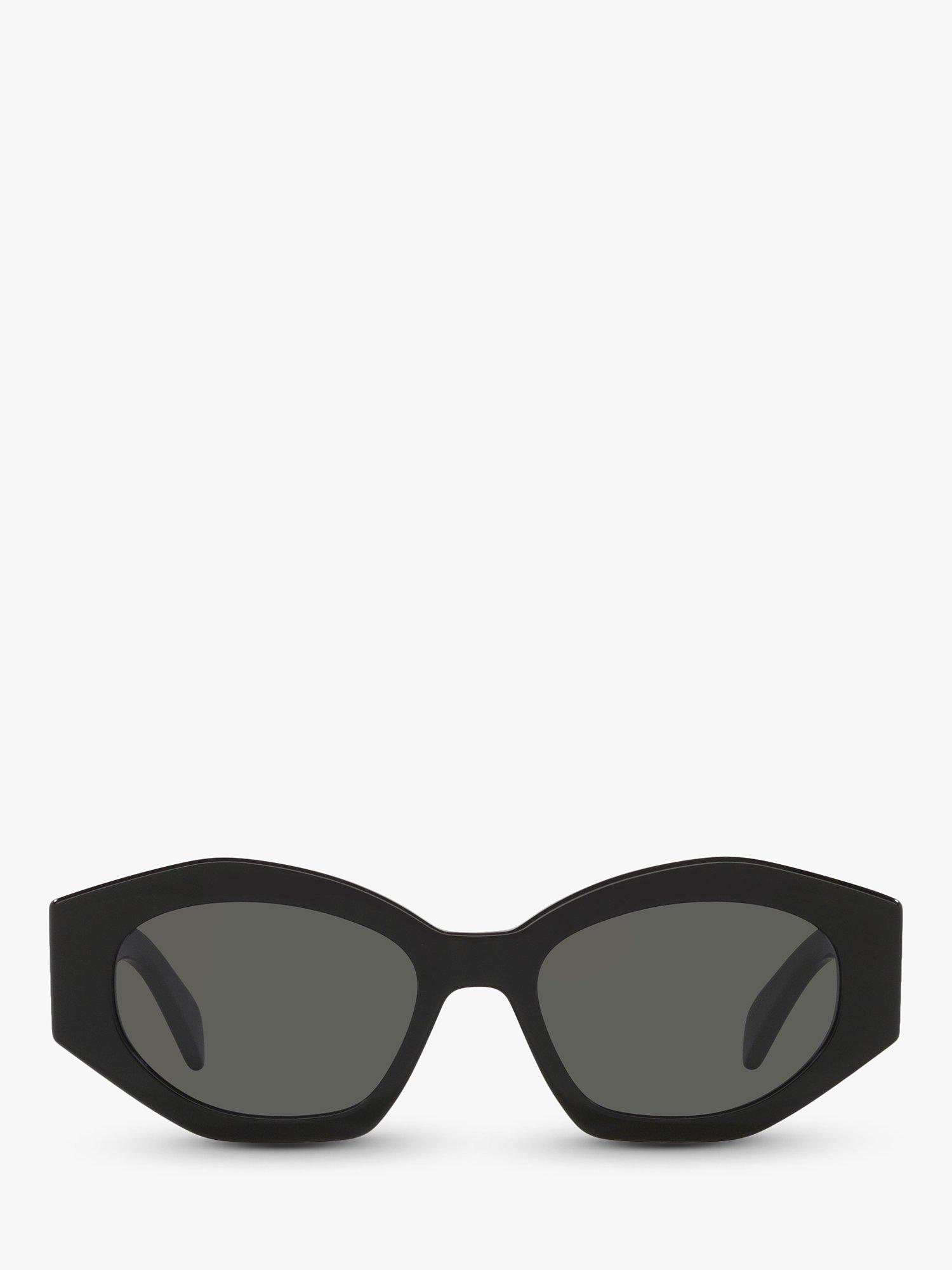 Product image 2 of 4, which shows Celine CL40238U Women's Oval Sunglasses, Shiny Black/Grey