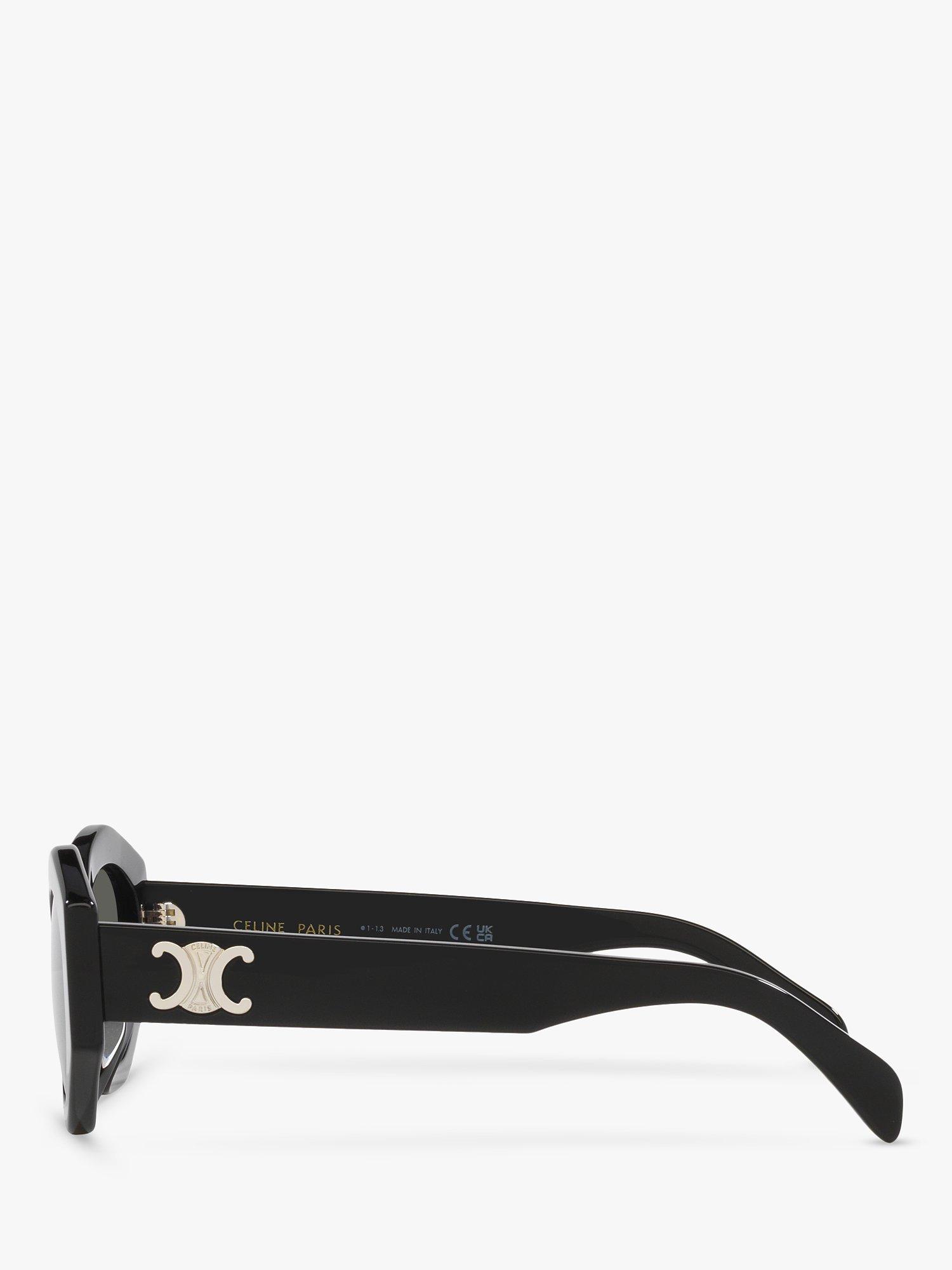 Product image 3 of 4, which shows Celine CL40238U Women's Oval Sunglasses, Shiny Black/Grey